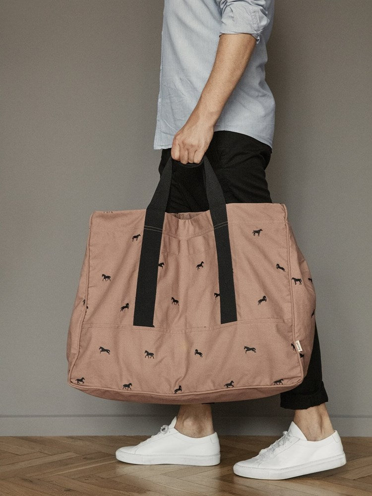 Horse Embr. Weekend Bag - Tan