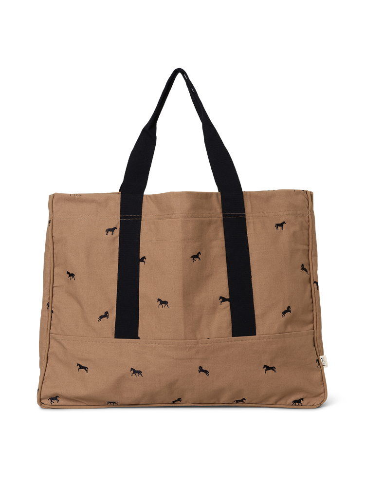 Horse Embr. Weekend Bag - Tan
