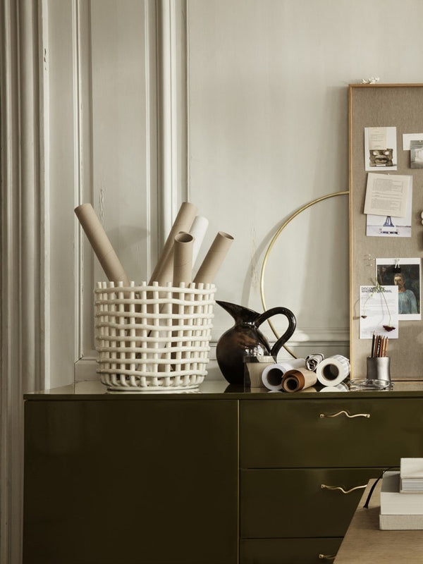 Ceramic Basket - Large - Off-white