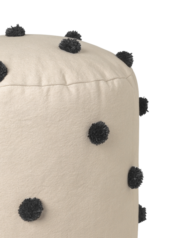 Dot Tufted Pouf - Sand/Black