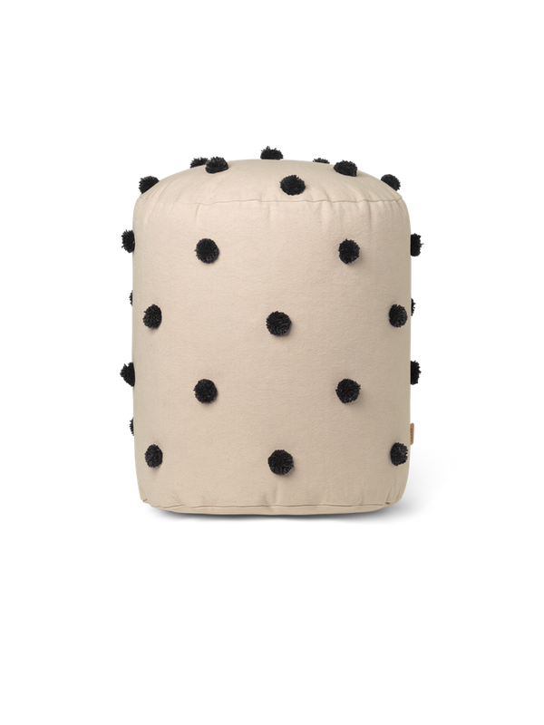 Dot Tufted Pouf - Sand/Black