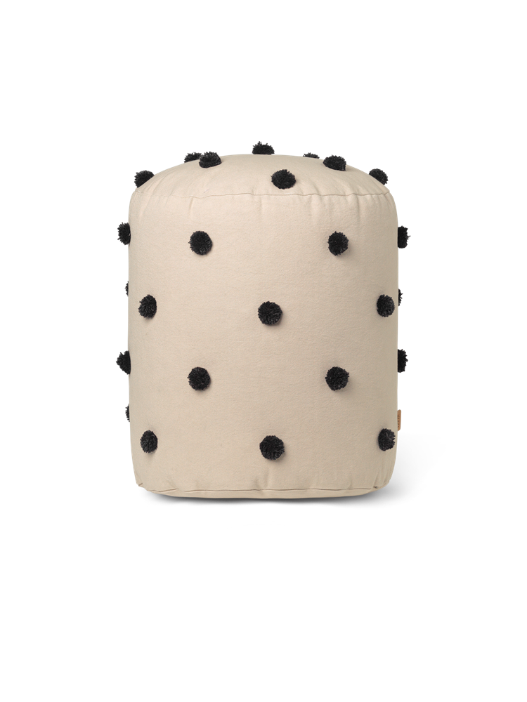 Dot Tufted Pouf - Sand/Black