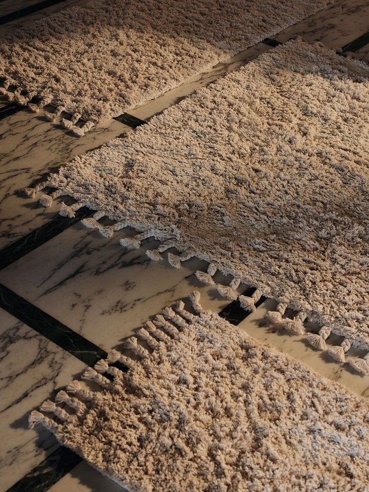 Amass Long Pile Rug - White Pepper