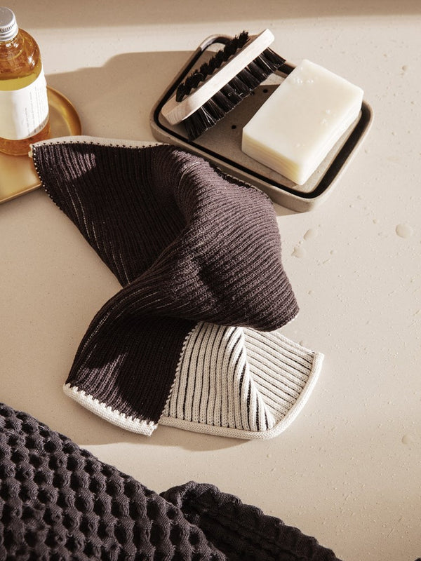 Twofold Cloth - Set of 2 - Choco/Off-W