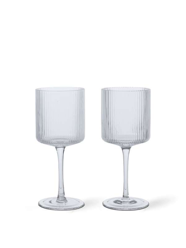 Ripple White Wine Glasses - Set of 2 - Clear