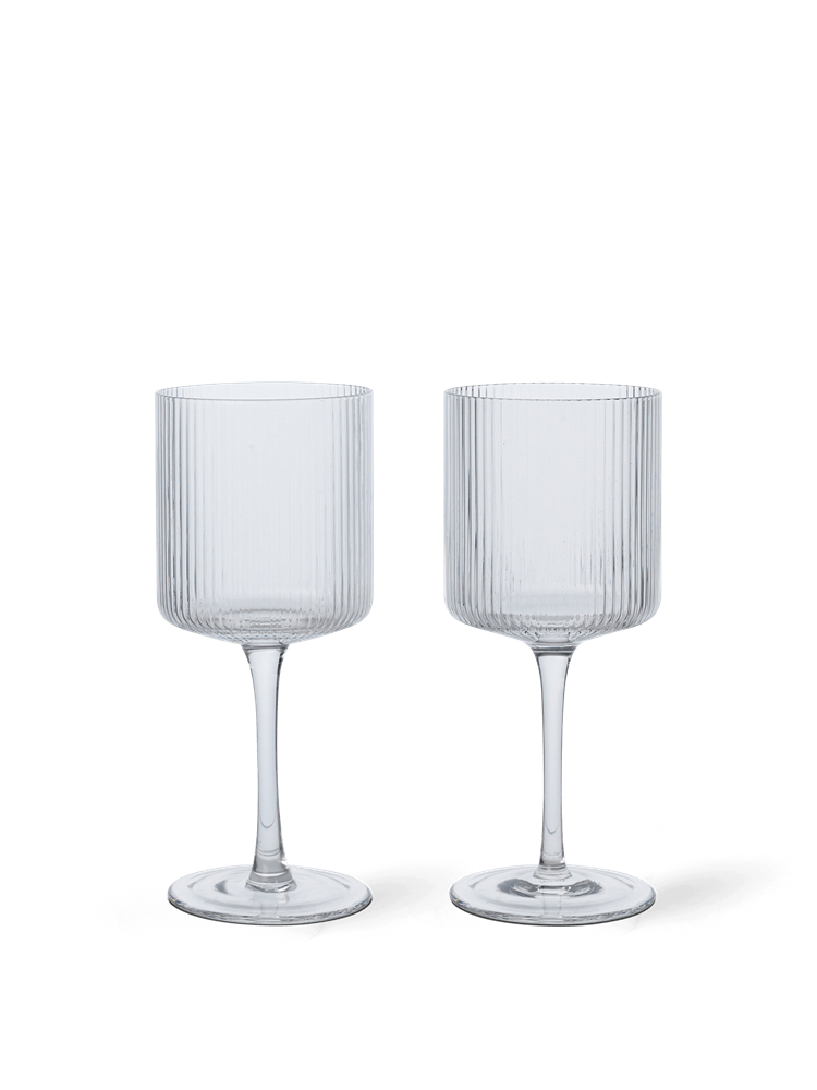 Ripple White Wine Glasses - Set of 2 - Clear