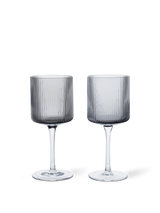 Ripple White Wine Glasses - Set of 2 - Smoked Grey