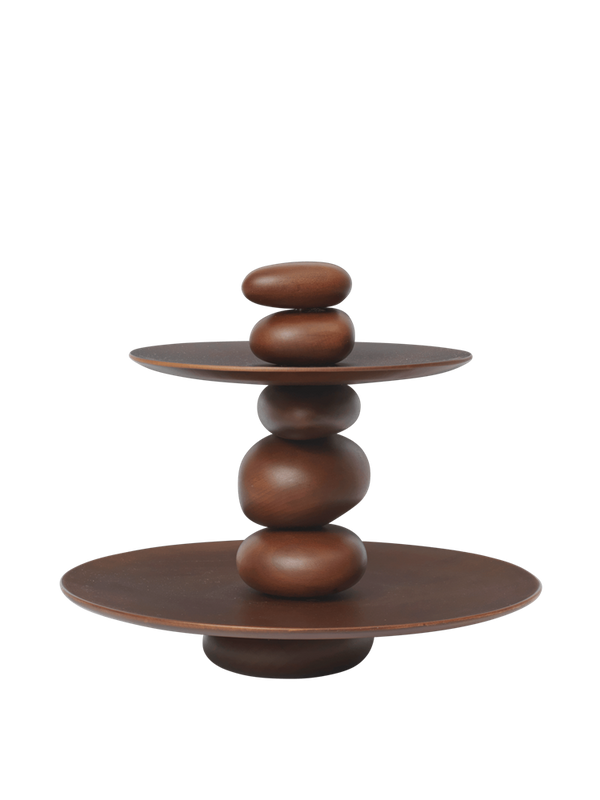 Pebble Dessert Stand - Dark Brown