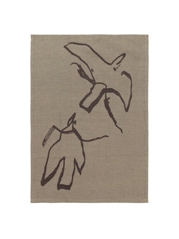 Vuelo Tea Towel - Elm Green/Coffee