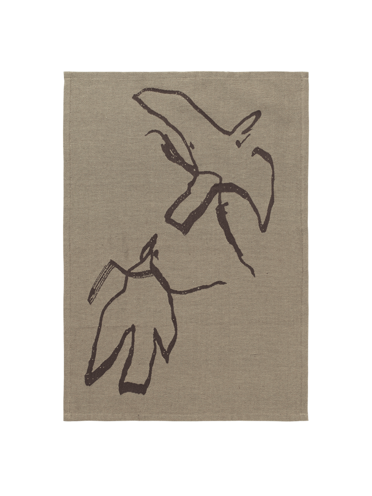 Vuelo Tea Towel - Elm Green/Coffee