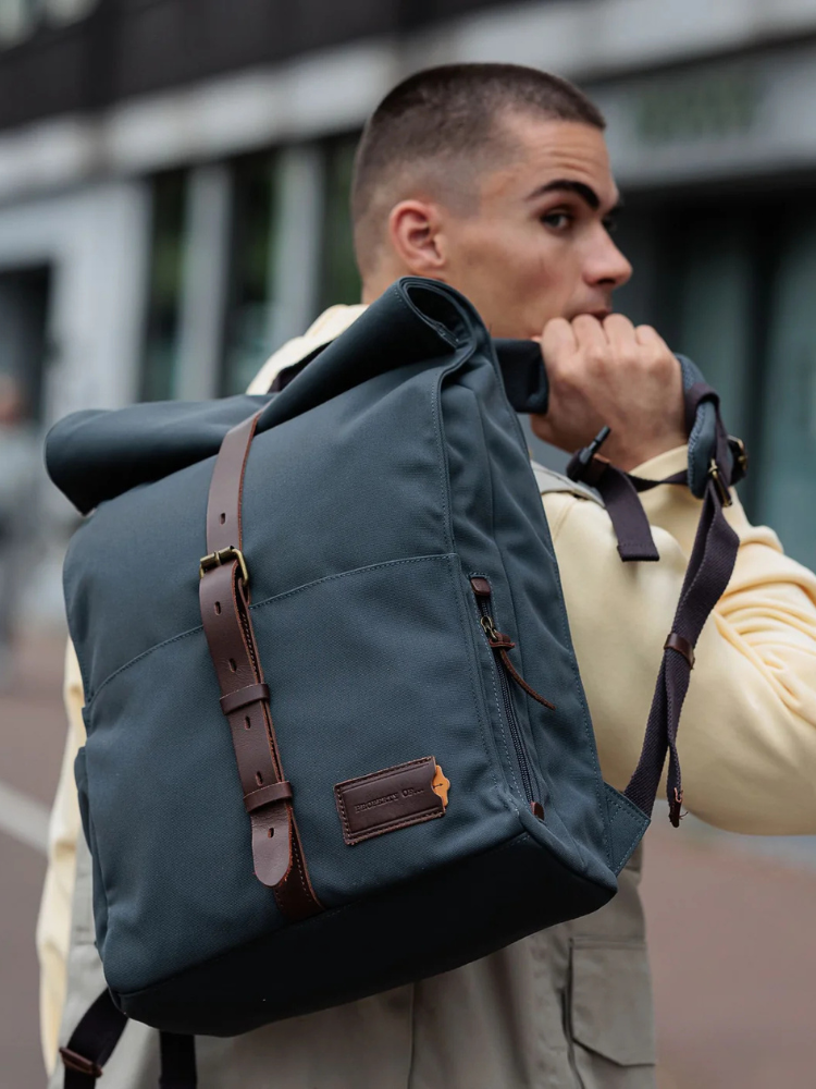 Alex Backpack - Stone Blue/DK Brown