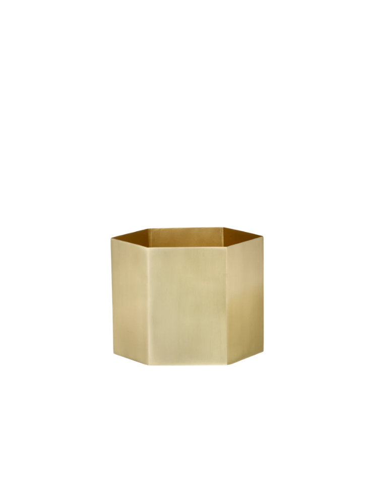 Hexagon Pot Brass - Small