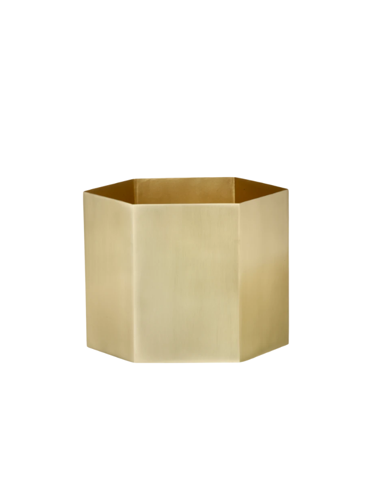 Hexagon Pot - Large - Brass