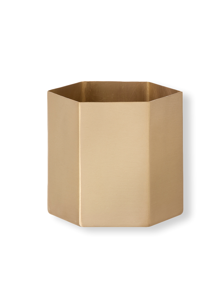 Hexagon Pot - Large - Brass