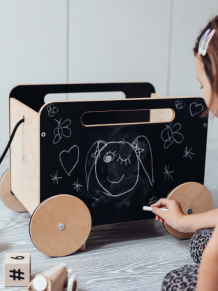 Toy Chest on Wheels - BLACKBOARD