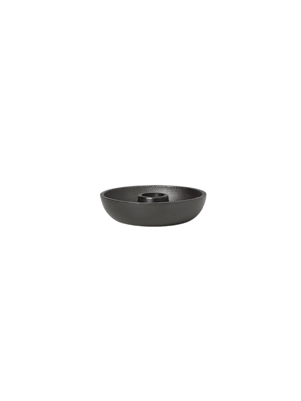 Bowl Candle Holder - Single - Black Aluminium