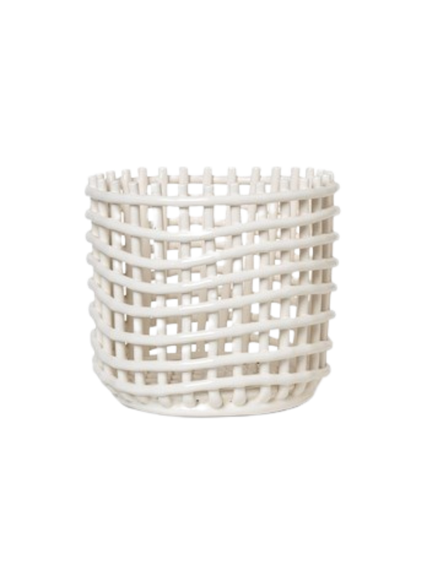 Ceramic Basket - Large - Off-white