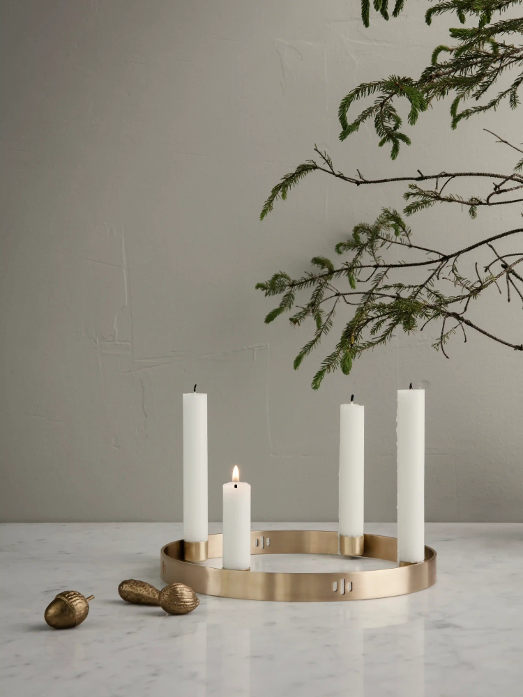 Candle Holder Circle - Large - Brass