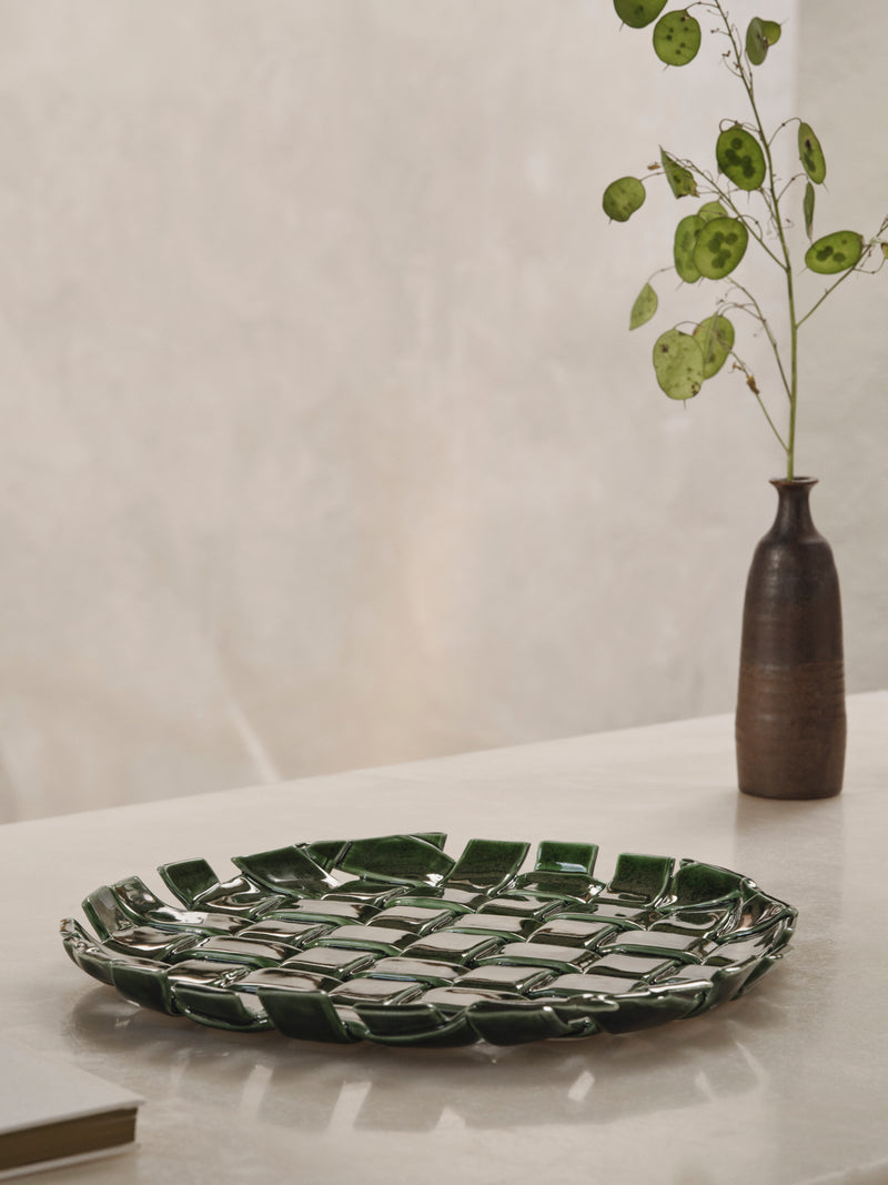 Plait Platter - Emerald Green