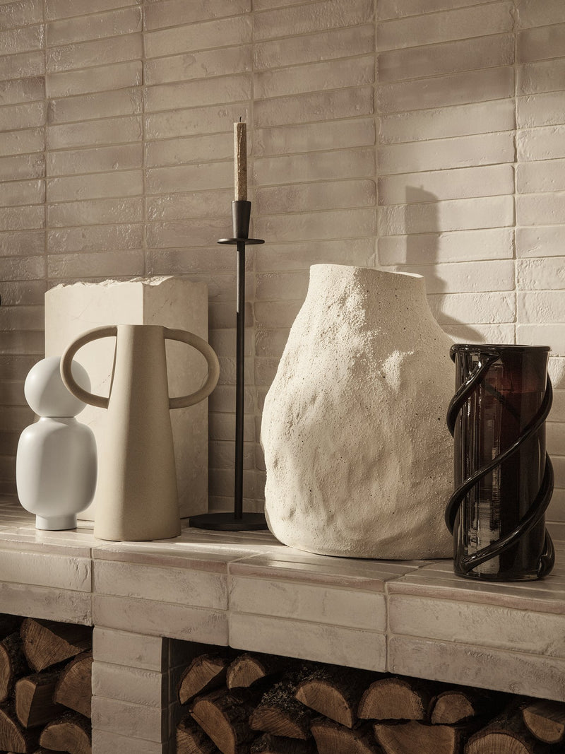 Vulca Vase - Medium - Off-white Stone