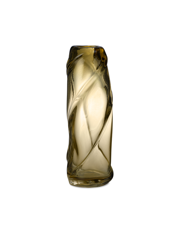 Water Swirl Vase - Tall - Light Yellow