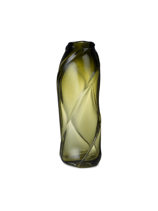 Water Swirl Vase - Tall - Moss Green