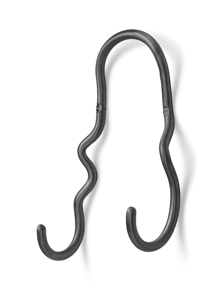 Curvature Double Hook - Black Brass